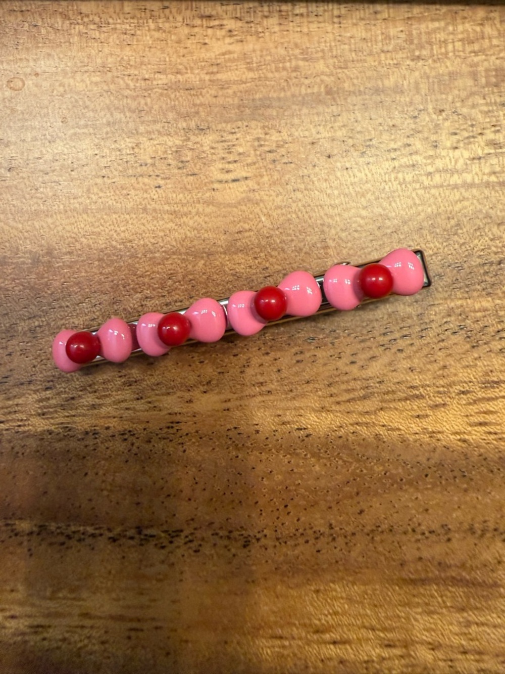 Pink and Red Beaded Hair clip